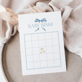 Tarjeta Pequeña Bingo floral azul Baby Shower Spring