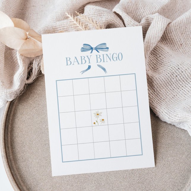 Tarjeta Pequeña Bingo floral azul Baby Shower Spring (Subido por el creador)