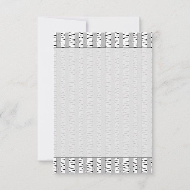 Tarjeta Pequeña Birch Trees Pattern Bland Black White (Anverso)