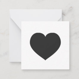 Tarjeta Pequeña Black Heart Love Note Gift Tag Grief