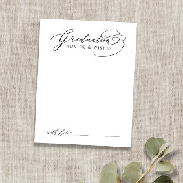 Tarjeta Pequeña Black Modern Calligraphy Graduados consejos y dese