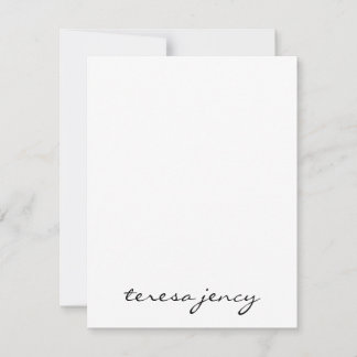Tarjeta Pequeña Black Monogram | Elegant Modern Script Name Design