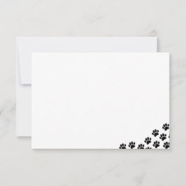 Tarjeta Pequeña Black Puppy Paw Prints