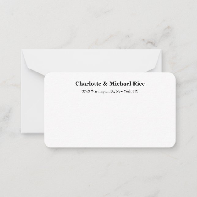 Tarjeta Pequeña Black White Classical Bold Textos Familia Elegante (Anverso)