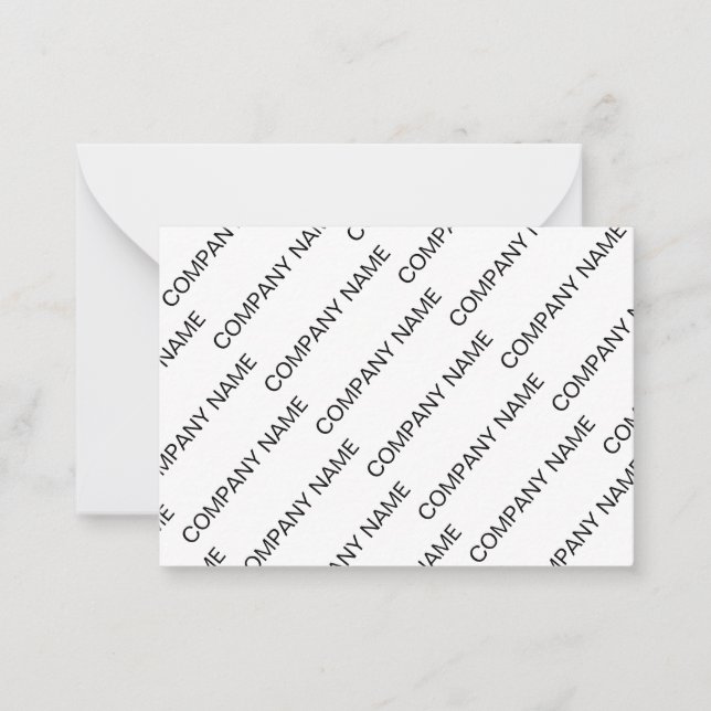 Tarjeta Pequeña Black White Company Co Pattern Note Card (Anverso)