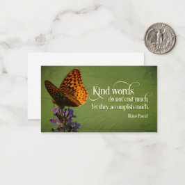 Tarjeta Pequeña Blaise Pascal Cita Inspiradora "Amables palabras"