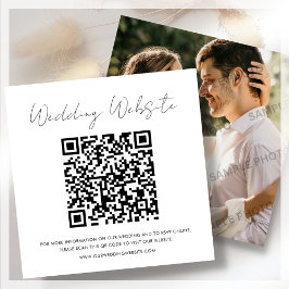 Tarjeta Pequeña Blanca | RSVP | Sitio web Boda
