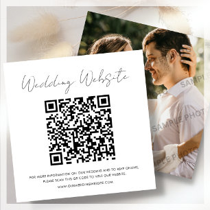 Tarjeta Pequeña Blanca RSVP Sitio web Boda