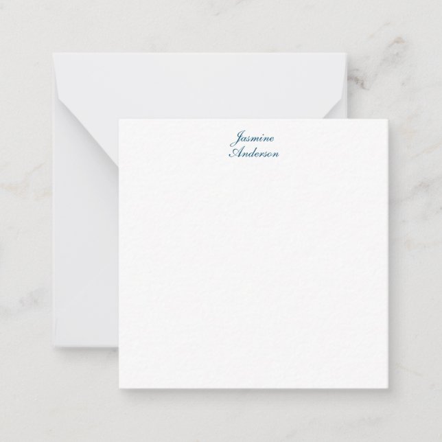 Tarjeta Pequeña Blanco azul Minimalista moderno profesional (Anverso)