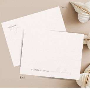Tarjeta Pequeña Blanco beige mínimo   Un Mensaje Para Usted