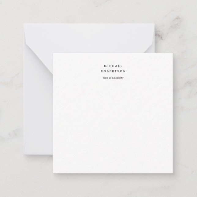 Tarjeta Pequeña Blanco Minimalista moderno depurado (Anverso)