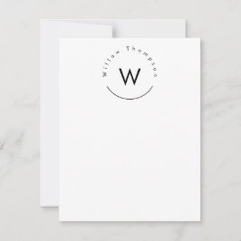 Tarjeta Pequeña Blanco moderno minimalista monogramado