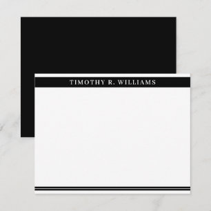 Tarjeta Pequeña Blanco negro masculino profesional personalizado