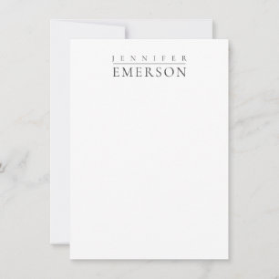 Tarjeta Pequeña Blanco negro minimalista moderno plano 