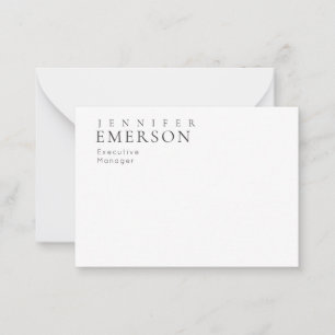 Tarjeta Pequeña Blanco negro minimalista moderno plano