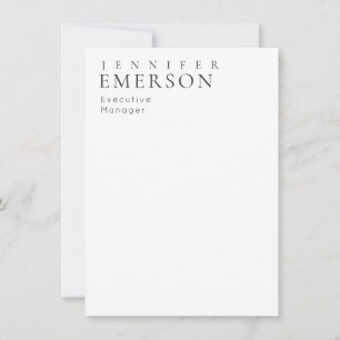 Tarjeta Pequeña Blanco negro minimalista moderno plano