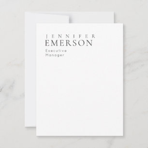 Tarjeta Pequeña Blanco negro minimalista moderno plano