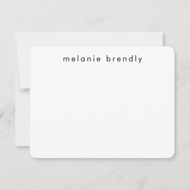 Tarjeta Pequeña Blanco negro minimalista y elegante (Anverso)