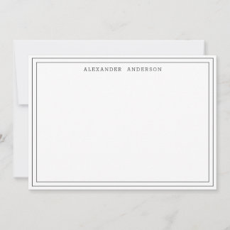 Tarjeta Pequeña Blanco negro Moderno borde doble profesional