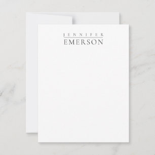 Tarjeta Pequeña Blanco negro profesional minimalista moderno plano