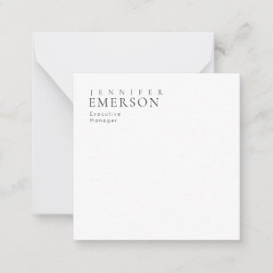 Tarjeta Pequeña Blanco negro profesional minimalista moderno plano