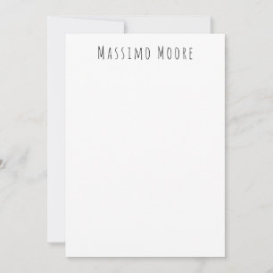 Tarjeta Pequeña Blanco Negro Sencillo Elegante Casual Propio Nombr