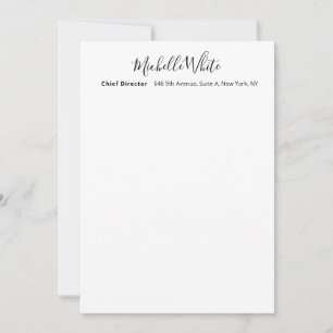 Tarjeta Pequeña Blanco Profesional Moderno Elegante Sencillo