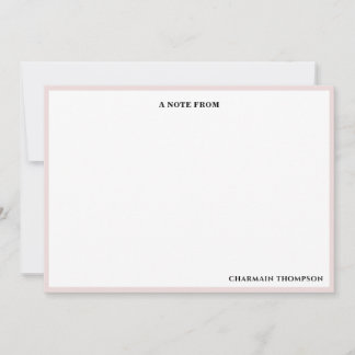 Tarjeta Pequeña Blanco rosado Minimalista