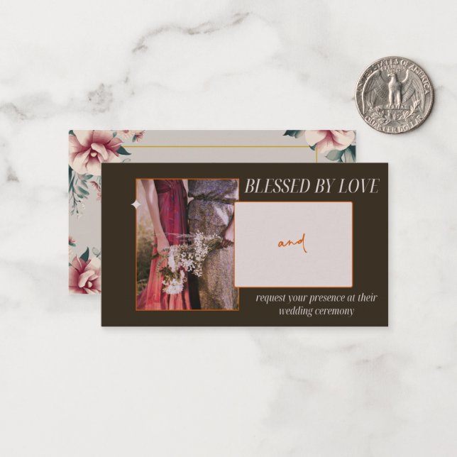 Tarjeta Pequeña Blessed by love - wedding Invitation  (Anverso/Reverso In Situ)