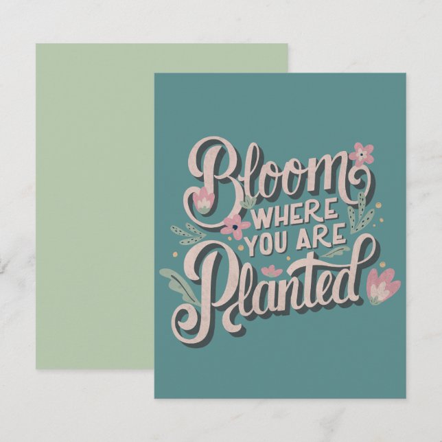 Tarjeta Pequeña Bloom donde te plantan (Anverso / Reverso)