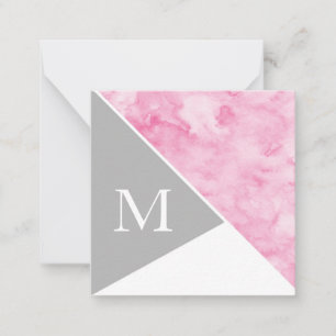 Tarjeta Pequeña Bloque de color blanco gris rosa