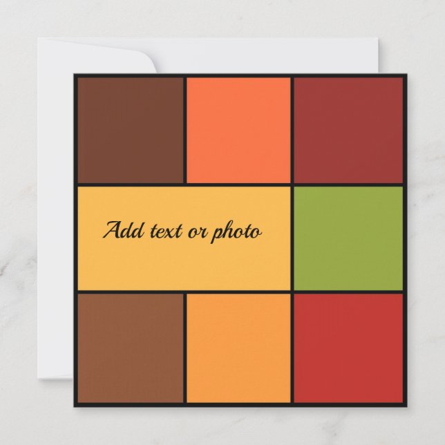 Tarjeta Pequeña Bloques de color de otoño (Anverso)