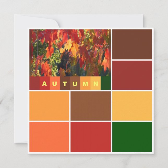 Tarjeta Pequeña Bloques de color de otoño (Anverso)