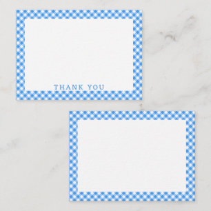 Tarjeta Pequeña Blue And White Gingham Buffalo Plaid Gracias