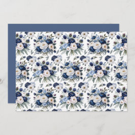 Tarjeta Pequeña Blue Floral Botanical Note Card