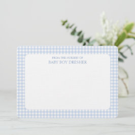 Tarjeta Pequeña Blue Gingham Personalizado