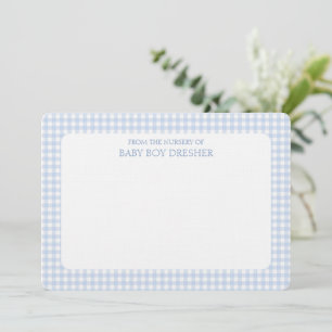 Tarjeta Pequeña Blue Gingham Personalizado
