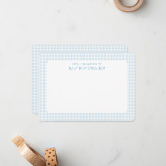 Tarjeta Pequeña Blue Gingham Personalizado