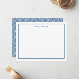 Tarjeta Pequeña Blue Gray Geometrical Design Personal Note Card