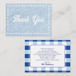 Tarjeta Pequeña Blue Jean Baby Boy Baby Shower Thank You