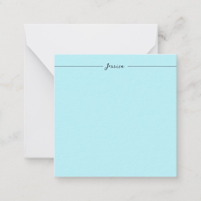 Tarjeta Pequeña Blue Modern Elegant Plain Simple Professional Name (Anverso)