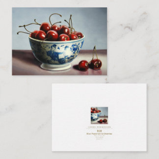 Tarjeta Pequeña Blue Porcelain & Cherries