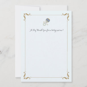 Tarjeta Pequeña Blue Rattle Gracias Notecard