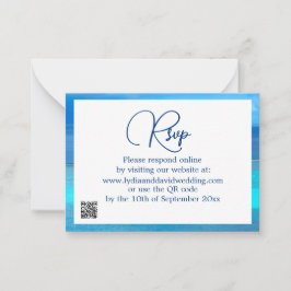 Tarjeta Pequeña Blue Tropical Ocean Destination Wedding RSVP