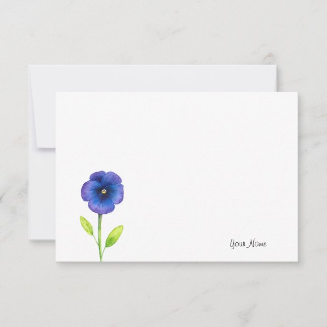 Tarjeta Pequeña Blue Violet Pansy (Anverso)