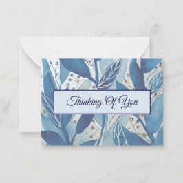 Tarjeta Pequeña Blue Watercolor Leaf Thing