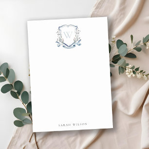 Tarjeta Pequeña Blue Wildflower Watercolor Escudo Bridal Shower