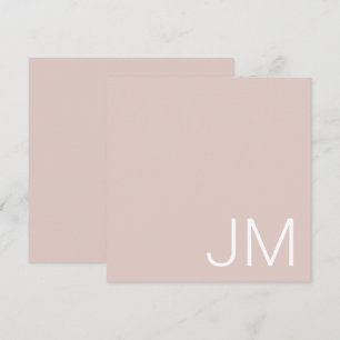 Tarjeta Pequeña Blush Pink Chic Monograma Iniciales Sobredimension