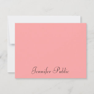 Tarjeta Pequeña Blush Rosa y Azul Elegante Texto de Nombre con Let