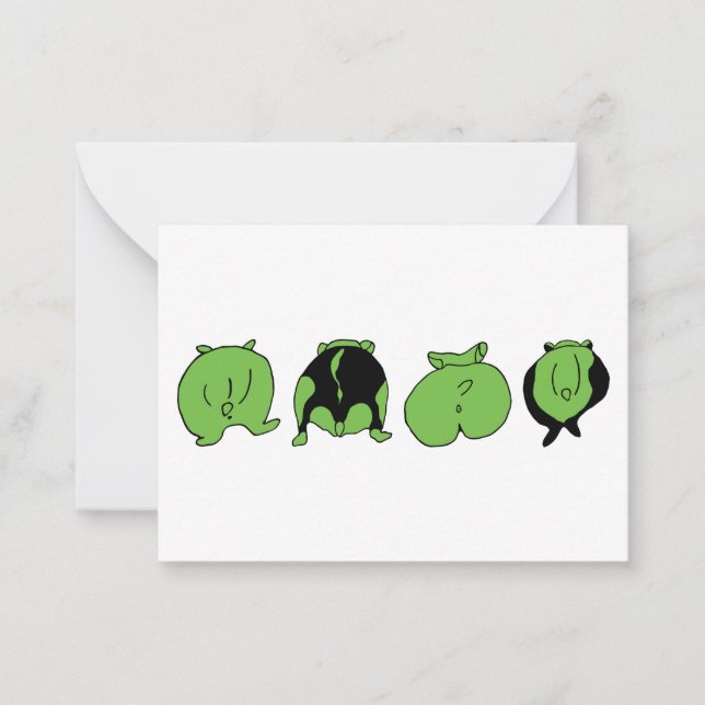 Tarjeta Pequeña Bocas de Hamster Verde (Anverso)